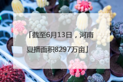 截至6月13日，河南夏播面积8297万亩
