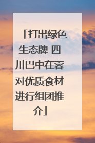 打出绿色生态牌 四川巴中在蓉对优质食材进行组团推介