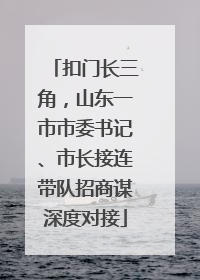 扣门长三角，山东一市市委书记、市长接连带队招商谋深度对接