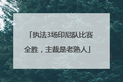 执法3场印尼队比赛全胜，主裁是老熟人