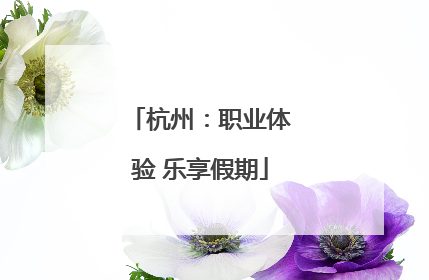 杭州：职业体验 乐享假期
