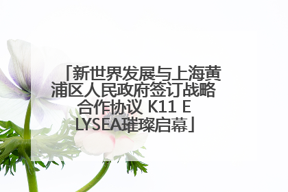 新世界发展与上海黄浦区人民政府签订战略合作协议 K11 ELYSEA璀璨启幕