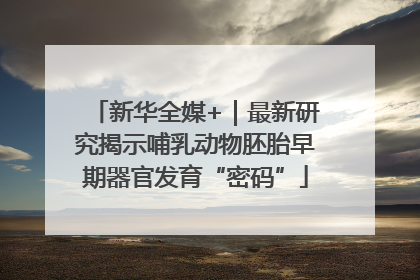新华全媒+｜最新研究揭示哺乳动物胚胎早期器官发育“密码”