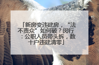 新房变违建房，“法不责众”如何破？闵行：公职人员带头拆，数十户违建清零