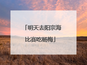 明天去阳宗海比赛吃杨梅