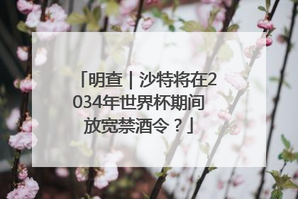 明查｜沙特将在2034年世界杯期间放宽禁酒令？
