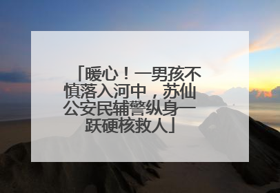 暖心！一男孩不慎落入河中，苏仙公安民辅警纵身一跃硬核救人