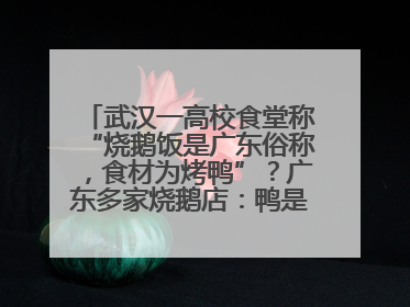 武汉一高校食堂称“烧鹅饭是广东俗称，食材为烤鸭”？广东多家烧鹅店：鸭是鸭鹅是鹅