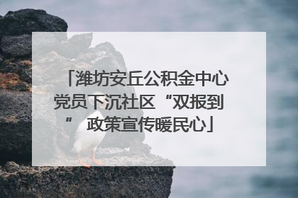 潍坊安丘公积金中心党员下沉社区“双报到” 政策宣传暖民心
