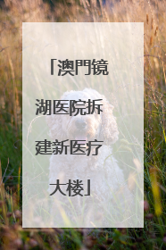 澳門镜湖医院拆建新医疗大楼