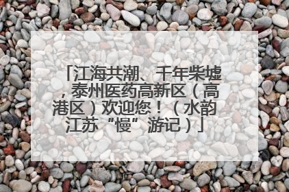 江海共潮、千年柴墟，泰州医药高新区（高港区）欢迎您！（水韵江苏“慢”游记）