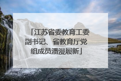 江苏省委教育工委副书记、省教育厅党组成员潘漫履新