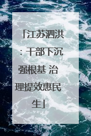 江苏泗洪：干部下沉强根基 治理提效惠民生