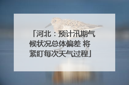 河北：预计汛期气候状况总体偏差 将紧盯每次天气过程