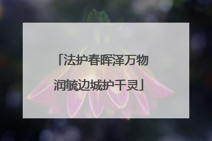 法护春晖泽万物 润毓边城护千灵