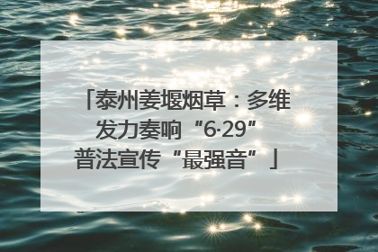 泰州姜堰烟草：多维发力奏响“6·29”普法宣传“最强音”