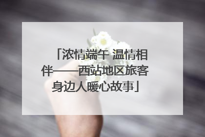 浓情端午 温情相伴——西站地区旅客身边人暖心故事