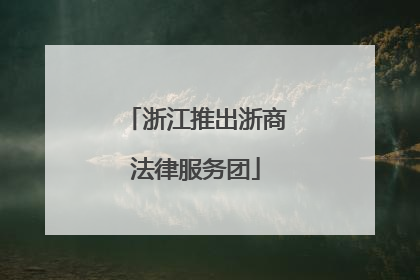 浙江推出浙商法律服务团