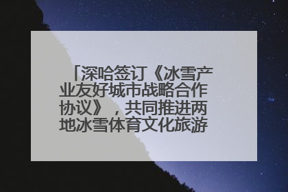 深哈签订《冰雪产业友好城市战略合作协议》，共同推进两地冰雪体育文化旅游高质量发展