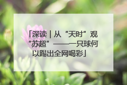 深读｜从“天时”观“苏超”——一只球何以踢出全网喝彩