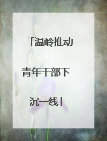 温岭推动青年干部下沉一线