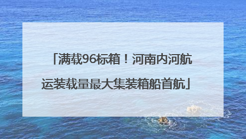 满载96标箱！河南内河航运装载量最大集装箱船首航
