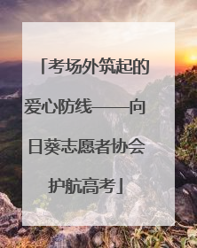 考场外筑起的爱心防线——向日葵志愿者协会护航高考