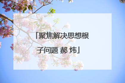 聚焦解决思想根子问题 郝 炜
