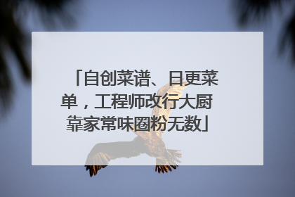 自创菜谱、日更菜单，工程师改行大厨靠家常味圈粉无数