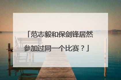 范志毅和保剑锋居然参加过同一个比赛？
