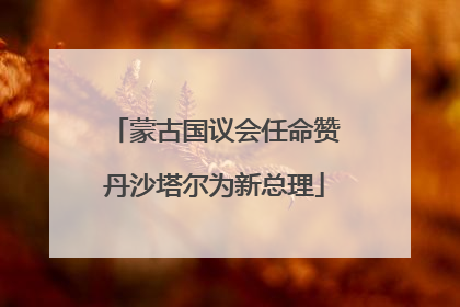 蒙古国议会任命赞丹沙塔尔为新总理