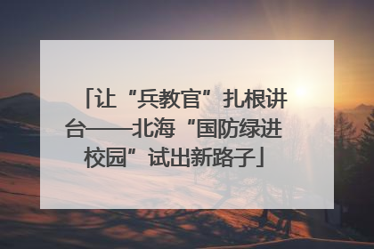 让“兵教官”扎根讲台——北海“国防绿进校园”试出新路子