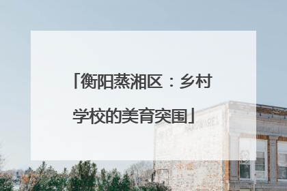 衡阳蒸湘区：乡村学校的美育突围
