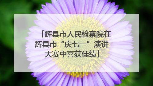 辉县市人民检察院在辉县市“庆七一”演讲大赛中喜获佳绩