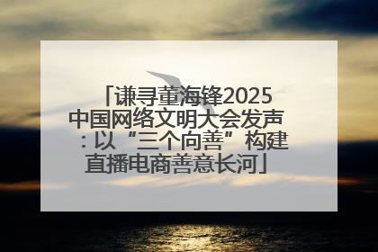 谦寻董海锋2025中国网络文明大会发声：以“三个向善”构建直播电商善意长河