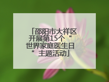 邵阳市大祥区开展第15个“世界家庭医生日”主题活动