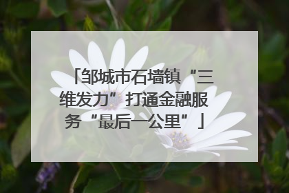 邹城市石墙镇“三维发力”打通金融服务“最后一公里”