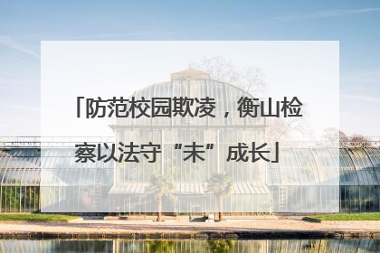 防范校园欺凌，衡山检察以法守“未”成长