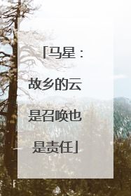 马星：故乡的云是召唤也是责任