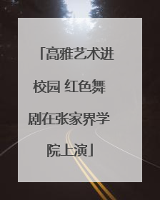 高雅艺术进校园 红色舞剧在张家界学院上演