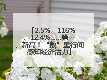 2.5%、116%、12.4%……第一、新高！“数”里行间感知经济活力