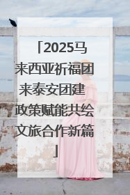2025马来西亚祈福团来泰安团建 政策赋能共绘文旅合作新篇
