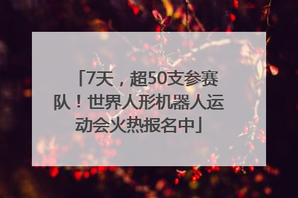 7天，超50支参赛队！世界人形机器人运动会火热报名中