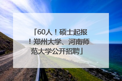 60人！硕士起报！郑州大学、河南师范大学公开招聘