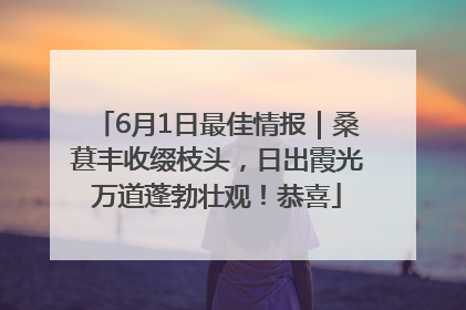 6月1日最佳情报｜桑葚丰收缀枝头，日出霞光万道蓬勃壮观！恭喜