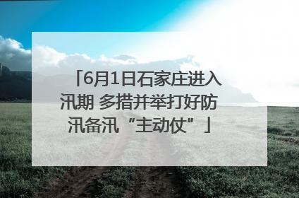 6月1日石家庄进入汛期 多措并举打好防汛备汛“主动仗”