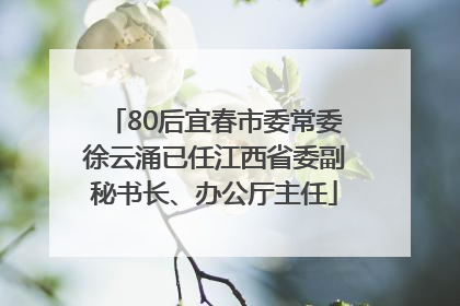80后宜春市委常委徐云涌已任江西省委副秘书长、办公厅主任