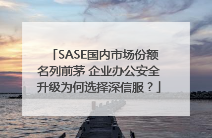 SASE国内市场份额名列前茅 企业办公安全升级为何选择深信服？